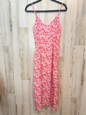 CIDER Women's Small Floral Spaghetti Strap V Neck Side Slit Midi Slip Dress thumbnail 12