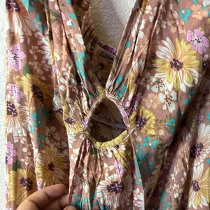 🆕Liberty Love Spaghetti Strap Cut Out Flowy Floral Maxi Sundress L🆕 thumbnail 8