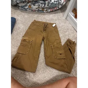 American Eagle Womens Cargo Pants Brown High Waist Stretch Straight Leg Size 000 thumbnail 4