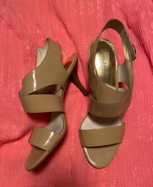 MICHAEL Michael Kors Tan Patent Leather Slingback Heels thumbnail 1