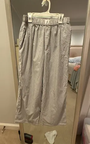 Anthropologie Striped Wide Leg Lounge Pants Size M thumbnail 1