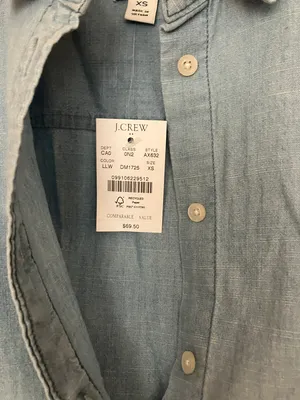 J. Crew Factory Chambray button-up shirt in signature fit thumbnail 6