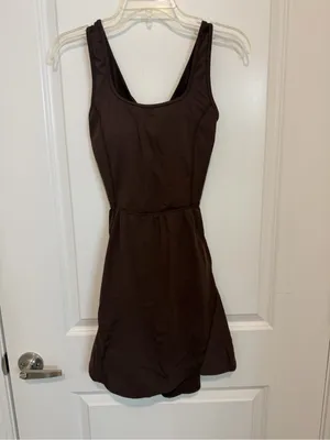 Halara SoftlyZero Airy 2-in-1 Mini Dance Dress S Chocolate Martini NWT thumbnail 2
