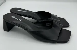 NEW‎ Abound Erica Black Block Heel Square Toe Slide Sandals size 8 90’s vibe thumbnail 1
