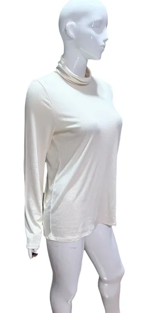 Madewell Ribbed‎ Turtleneck Long Sleeve Top Cream XL sweater knit thumbnail 1