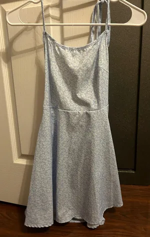 Baby Blue Floral Light Dress thumbnail 3