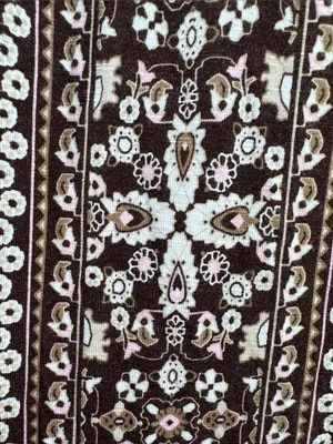 J. Jill Brown Cream Floral-Print Maxi Dress cross back casual boho layering L thumbnail 10