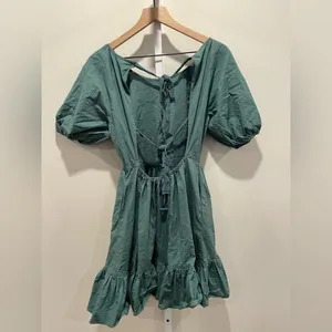Peter Som X RTR Green Puff Sleeve Dress Size 4 thumbnail 10