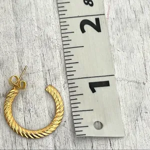 Small gold tone hoops thumbnail 4
