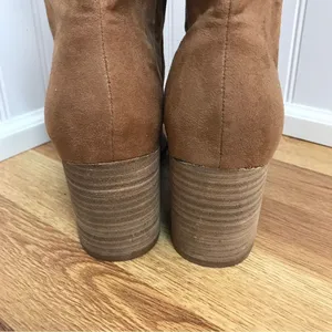 REPORT Faux Suede Slouch Midi Boot Size‎ 8 Tan Brown High Block Heel Western thumbnail 6