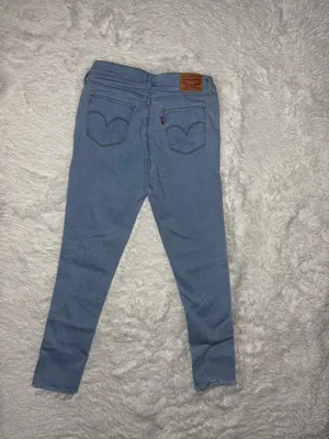 Levi’s 711 Skinny Jeans Light Wash Raw Hem Stretch Denim Pants Size 28 W28 thumbnail 7