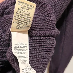 Women's XL Reg L.L. Bean Purple Cable Knit 100% Cotton Cozy‎ Scandigirl Sweater thumbnail 6