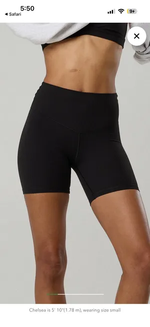 Aerie Ribbed Black Biker Shorts thumbnail 5