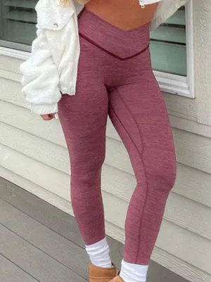 Balance Athletica Vitality Daydream V Crossover Blackberry Rose Leggings thumbnail 1