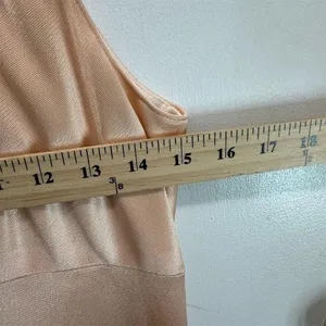 Women's Beige Satin Slip Maxi‎ Dress M Clean Girl Scandi Quiet Luxury Balletcore thumbnail 4