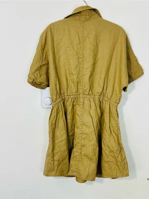 Banana Republic Olive Short-Sleeve Button Front Dress thumbnail 13