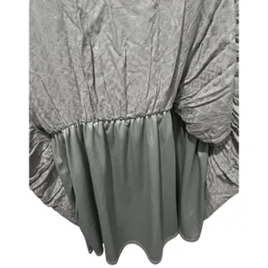 Altar'd State Frankie Sage Textured Babydoll‎ Mini Dress Puff Sleeve thumbnail 5