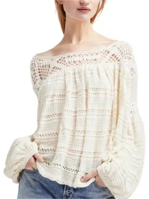 Free People Someday Crochet Sweater Size M thumbnail 6