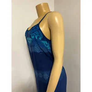 California Concepts Blue Ombre Paisley Boho Midi Dress Spaghetti Strap Tie Back thumbnail 3