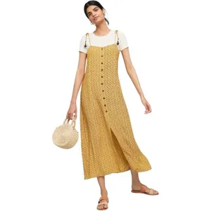 Faithfull the‎ Brand Raquel Yellow Floral Button Front Midi Dress 2 thumbnail 2