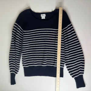 Marella Sport Striped Cotton Knit Sweater Large Navy Nautical Coastal Pullover‎ thumbnail 9