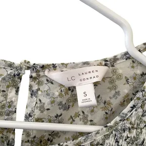 LC Lauren Conrad floral prairie lace women's blouse long sleeved boho frills thumbnail 5