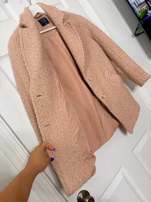 Abercrombie & Fitch Womens XS Blush Pink Boucle Coat Quiet Luxury Preppy Chic thumbnail 6