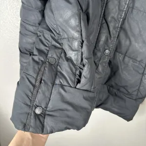 Abercrombie & Fitch Y2K Puffer Jacket Womens‎ Sz XS Black Fur Trim Lined Quilted thumbnail 4