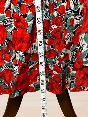 Red Floral Halter Midi Dress Size XXL thumbnail 9