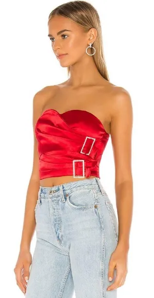 NWT Superdown trixie strapless bustier top jeweled  thumbnail 1