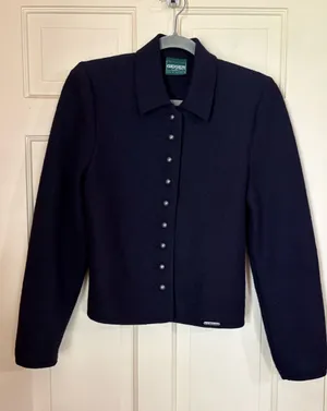 Vintage Geiger Austria Women’s 100% Wool Cardigan Sweater Black Size 36 Medium thumbnail 1