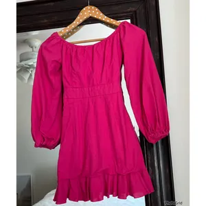Showpo Hot Pink Mini Dress Long Sleeve US 2 thumbnail 3