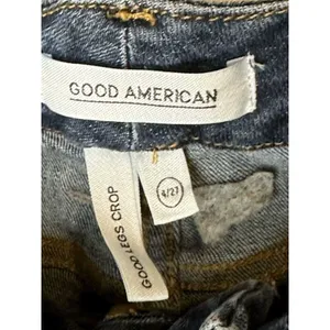 Good American Good Legs Crop Jeans Women 4/27 Blue Distressed High Rise Denim thumbnail 3