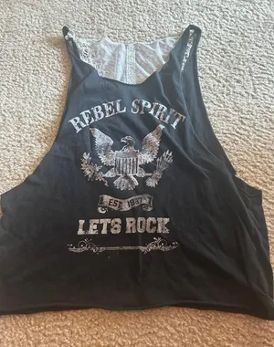 Destroyed look too shirt open side well loved Black thumbnail 1
