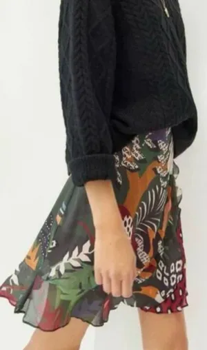 Farm Rio Mixed Prints Belen Wrap Mini Skirt, Size XS thumbnail 1