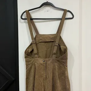 Flying Tomato Brown Corduroy Wide Leg Overalls Size Medium thumbnail 5