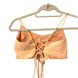 ANTHROPOLOGIE Sunday in Brooklyn Lace Up Crop‎ Top Yellow Sz XS thumbnail 2