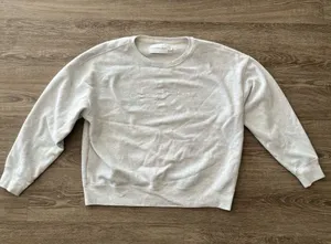 Calvin Klein Jeans Pullover Sweatshirt Womens XL Light Gray Crewneck Logo Fleece thumbnail 1
