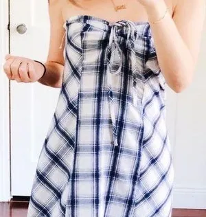 Somedays Lovin strapless gingham dress NWT thumbnail 2