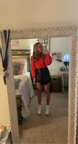 French Kiss Black leather skort thumbnail 2