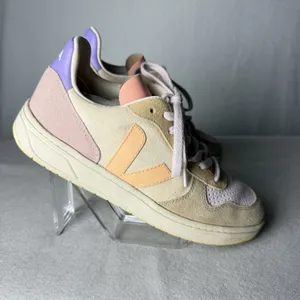 Veja V-10 Multico Peach Suede Sneakers Women's EUR 40 US size 8.5 thumbnail 6