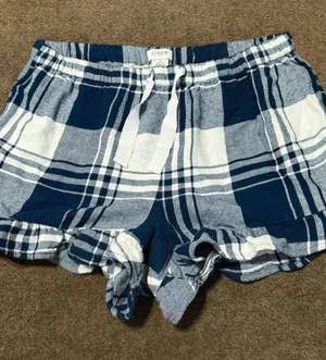 J. Crew Navy and White Plaid Women's Lounge Shorts thumbnail 1