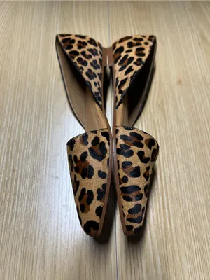 J.Crew Zoe Leopard Calf Hair d’Orsay Flats Size 6 thumbnail 5