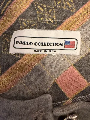Vintage 80s Pablo Collection XL Metallic Patchwork Knit Jacket Made USA thumbnail 11