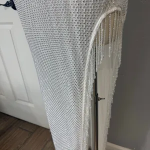 12th Tribe Ezmerelda White Rhinestone Fringe Dress, L thumbnail 4