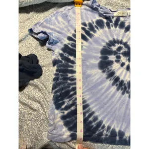 RD Style Size Small Woman Blue Tie Dye Short Sleeve Shirt Boxy Contemporary thumbnail 4