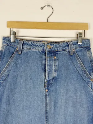 Free People We The Free Francisco Denim Maxi Skirt Head Over Heels thumbnail 5