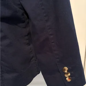 L.L.Bean Navy Blazer Jacket Women Medium Petite‎ Cotton Stretch Preppy Career thumbnail 8
