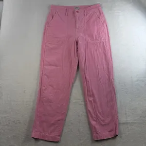 J. Crew Sz 4 Garment Dyed Foundry Pants Straight Leg Cotton Pink AP392 Woman's‎ thumbnail 3