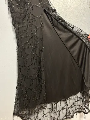 Showpo V Neck Black Sequin Dress thumbnail 3